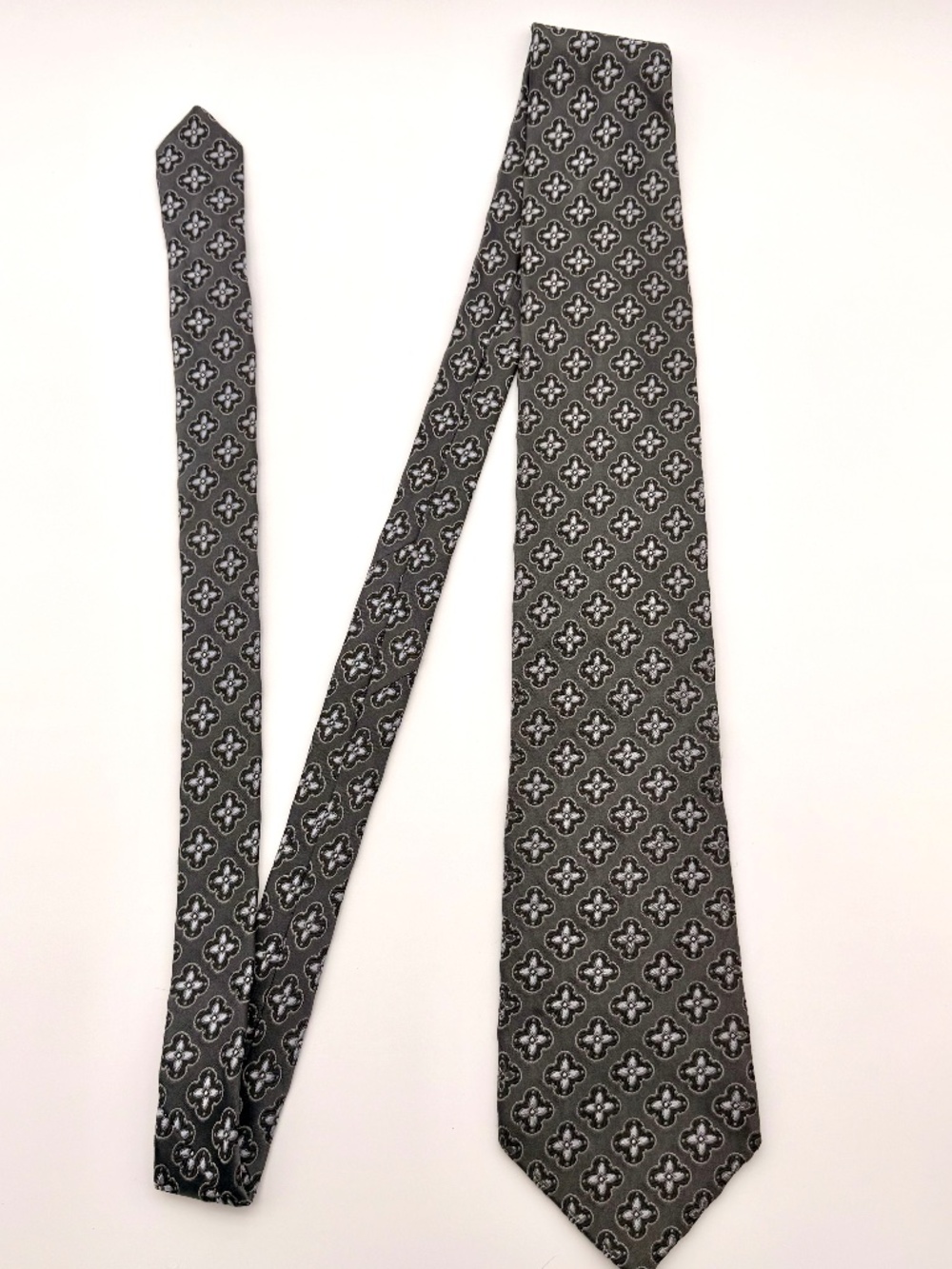 John W Nordstrom Gray Medallion Silk Tie